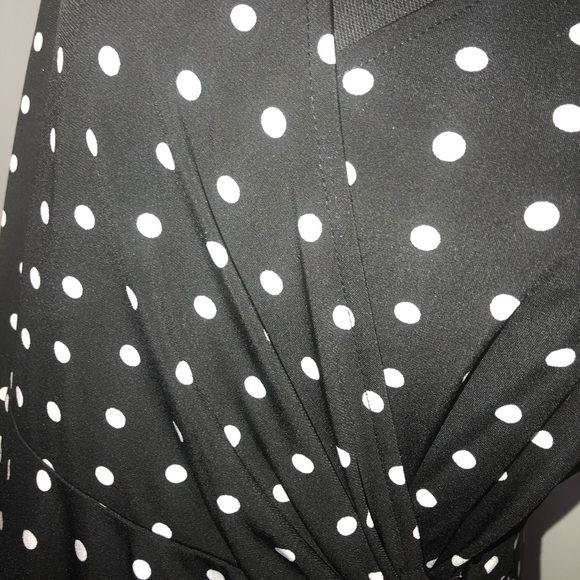 Alfani Black with white polka dot wrap dress - Picture 6 of 8
